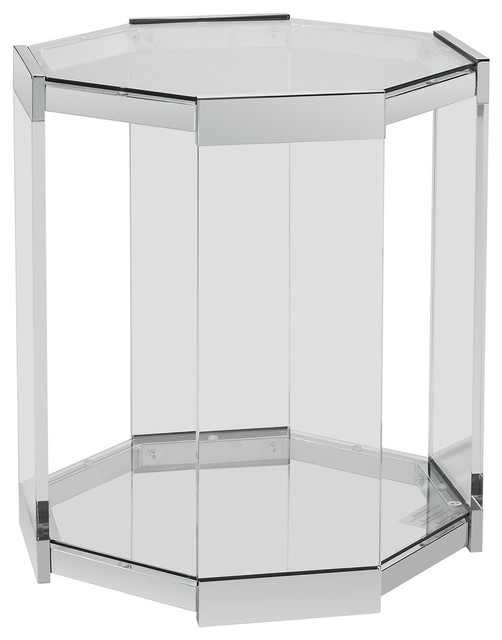 Powell Brahm Side Table Chrome Metal Powell Brahm Side Table Chrome Metal