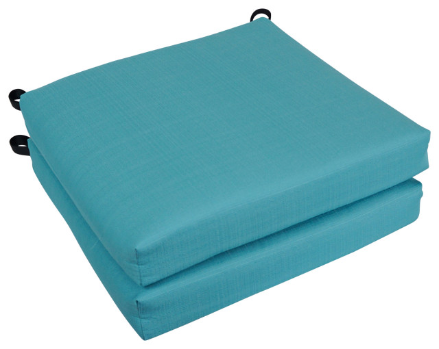 20"X19" Patterned Outdoor Chair Cushions, Set of 2, Forsyth Pool