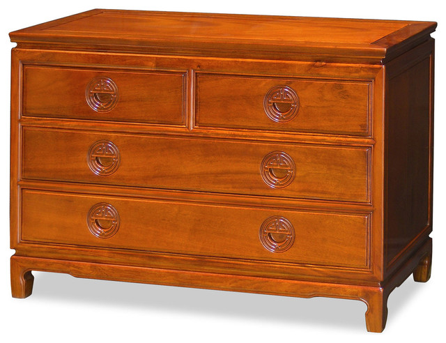 Rosewood Longevity Motif Chest Of Drawers Asian Dressers By