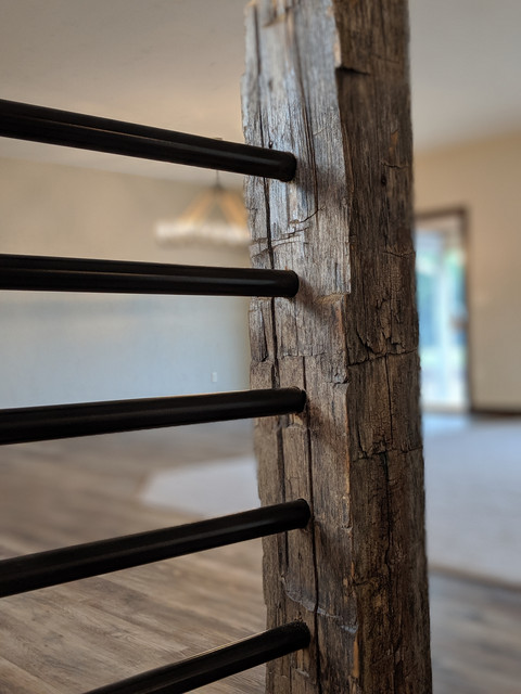 Custom Ranch Home rustic-staircase