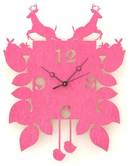 Hot Pink Cuckoo Clock by Snowfawn