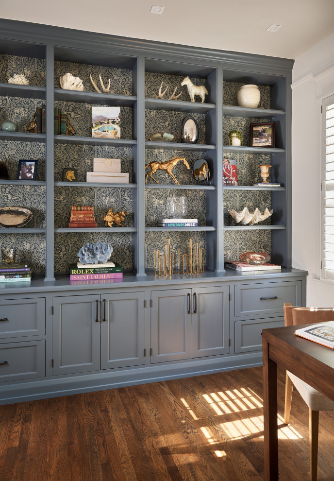 Example of a beach style home office design in Tampa