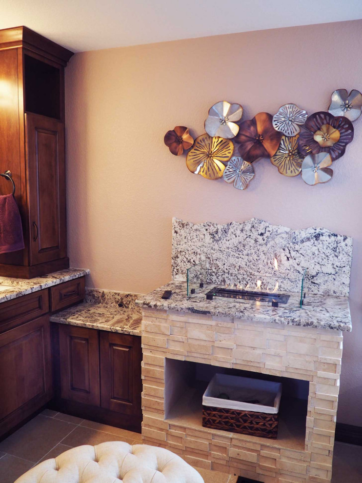 Master Bathroom with a Fireplace!