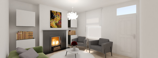 Apley Road contemporary-vardagsrum
