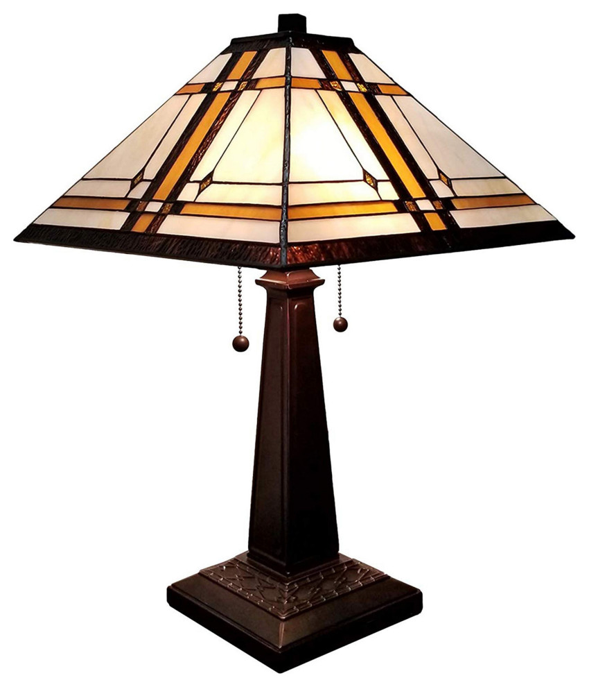 Amora Lighting Am1053tl14 Tiffany Style Mission Table Lamp 22 Inches Tall Craftsman Table Lamps By Ami Ventures Inc