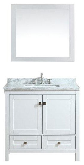 Dubai 36 White Free Standing Contemporary Vanity With White