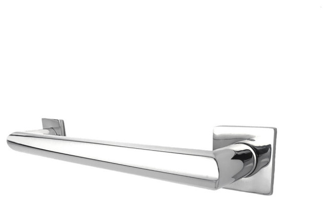 Blended Stainless Steel Grab Bar, Mitered, Bright Polished, 18"