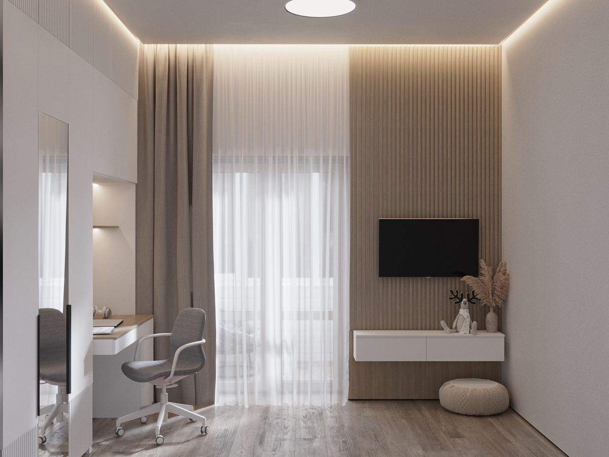 Трёхкомнатная квартира в монохромных тонах