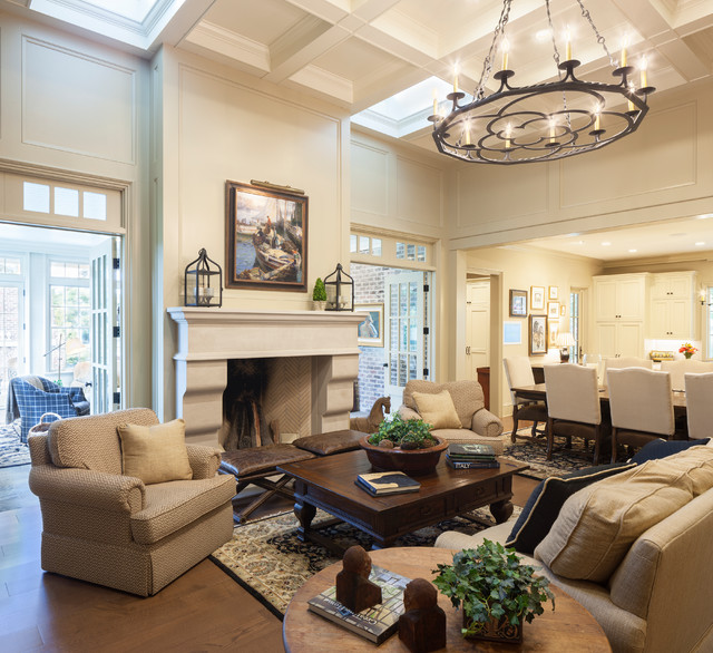 Brick traditional-living-room