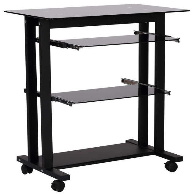 Homcom 33 Gl Top Mobile Home Office Computer Cart Desk Homcom 33 Gl Top Mobile Home Office Computer Cart Desk
