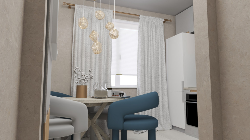 Кухня с декоративным панно