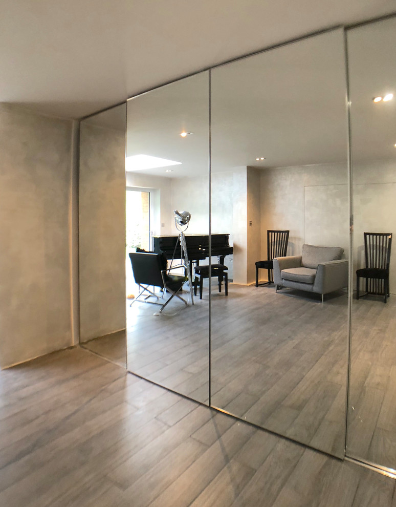 Full hight mirrored sliding doors