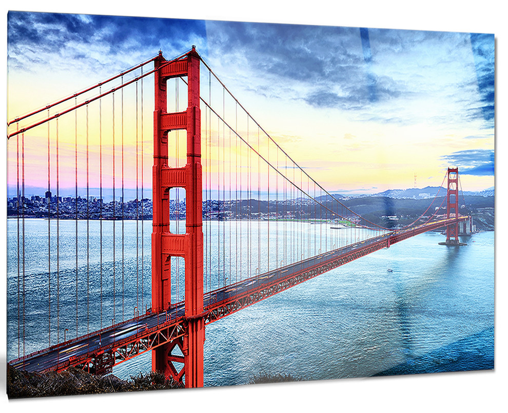 "Golden Gate Bridge in San Francisco" Glossy Metal Wall Art, 40"x30