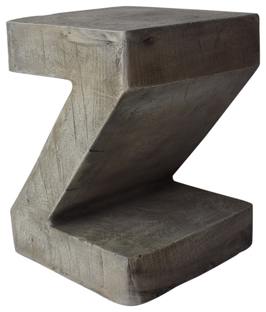 GDF Studio Ligia Light-Weight Concrete Accent Table, Light Gray