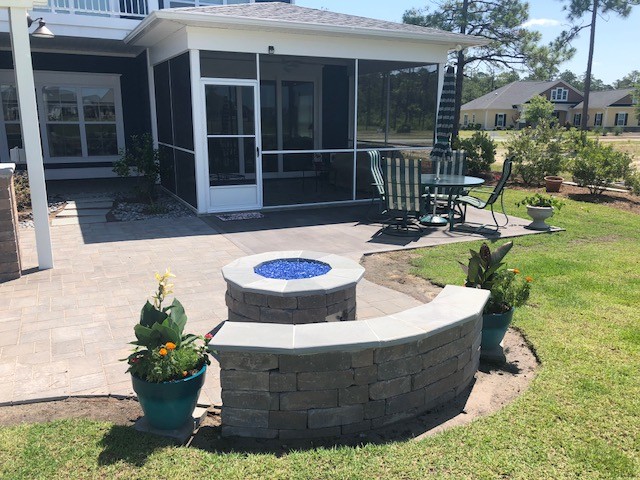 Patio off of screened in porch