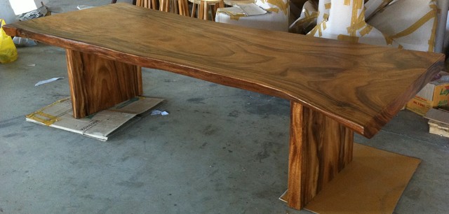 Live Edge Solid Reclaimed Acacia Wood Single Slab Table By Flowbkk