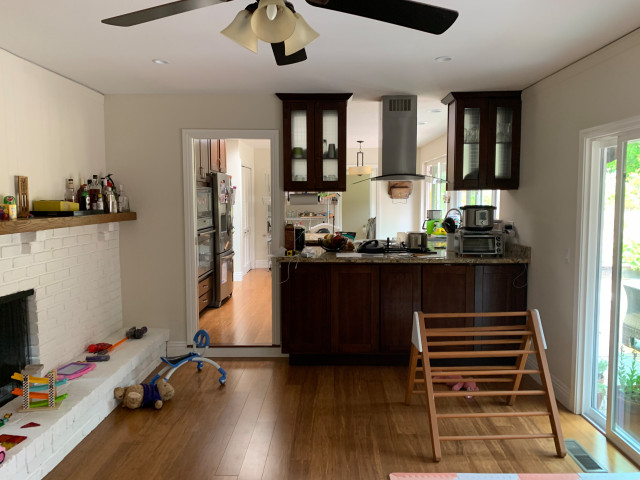Before Warm Contemporary Kitchen + Dining Room contemporary-kitchen