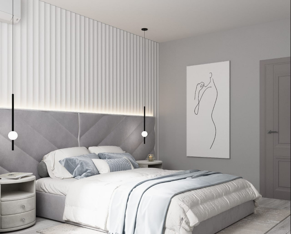 Гипсовые 3Д панели в спальне