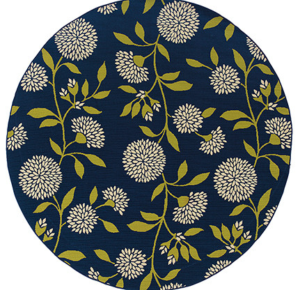 Oriental Weavers Sphinx Caspian 8327L Floral Rug, Blue/Green, 7'10"x7'10"