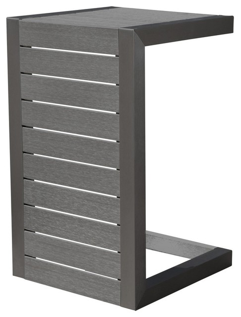 Gdf Studio Crested Bay Outdoor Gray Aluminum C Shaped Side Table Gdf Studio Crested Bay Outdoor Gray Aluminum C Shaped Side Table Contemporary Tables By Gdfstudio