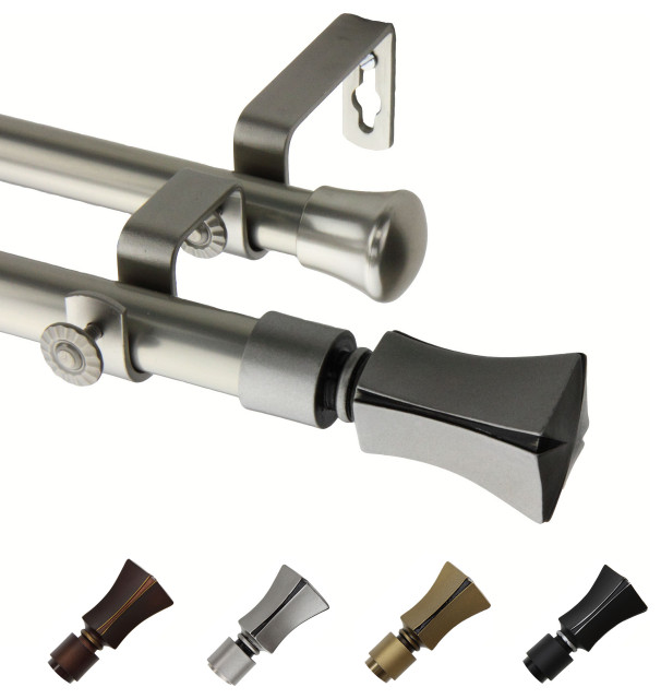 Francis 13/16" Diameter Double Curtain Rod, 2848" Transitional