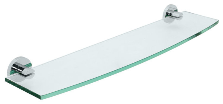 Gatco Channel 20" Tempered Curved Glass Shelf in Chrome