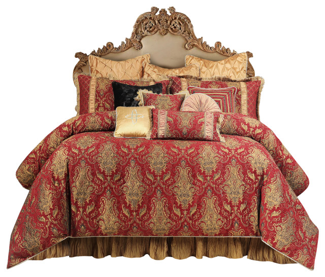 Loom and Mill Florence 12/13 Piece Damask Comforter Set, Queen
