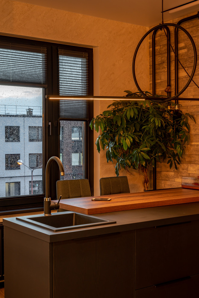 ЖК САМПО. 1-комнатная квартира в брутальном стиле, "от бетона" до заселения