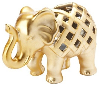 Nate Berkus Elephant Tea Light Holder, Gold