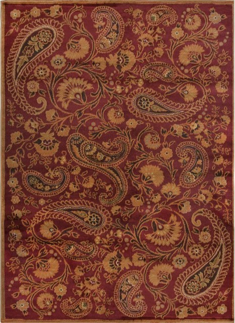 Contemporary Indoor/Outdoor Area Rug: Home Dynamix Rugs Paisley Red 7 ft. 8 in.