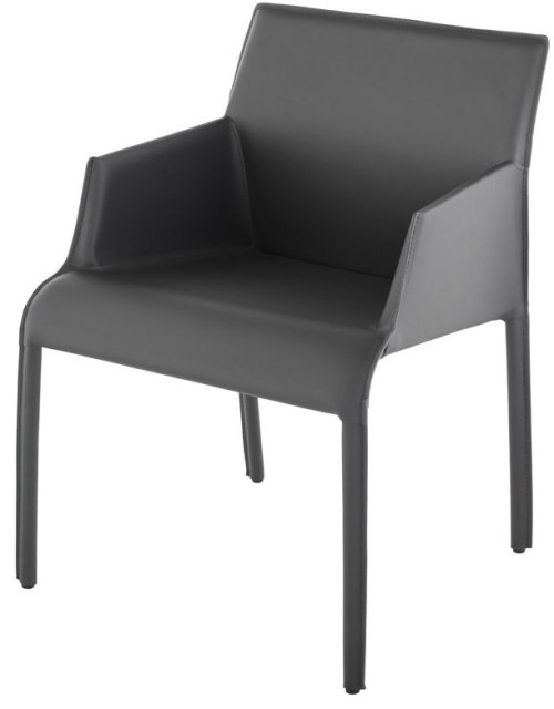 Nuevo Furniture Delphine Dining Arm Chair in Dark Grey