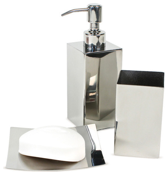 Polished Chrome Bathroom Accessory Set Modern Bathroom Accessory