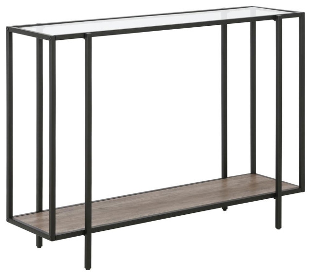 Vireo 42'' Wide Rectangular Console Table with MDF Shelf in Blackened ...