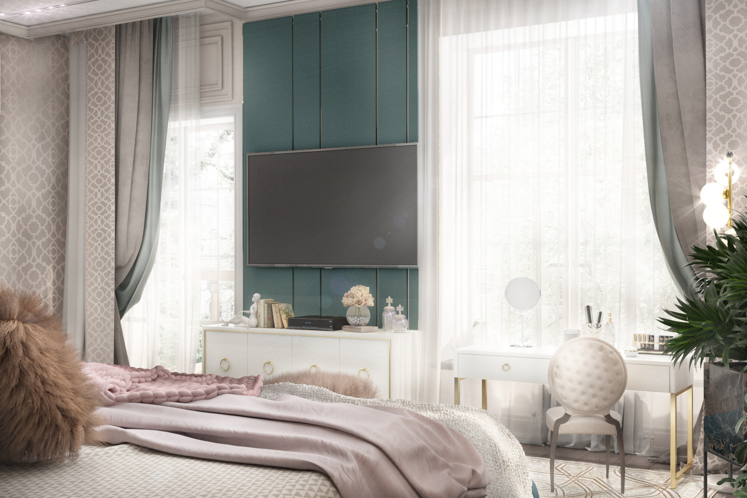 Спальня в стиле арт-деко