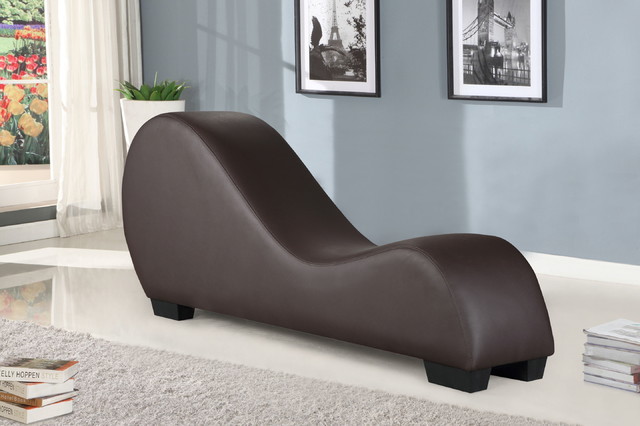 Vyunskovsky Faux Leather Yoga Chaise, Brown