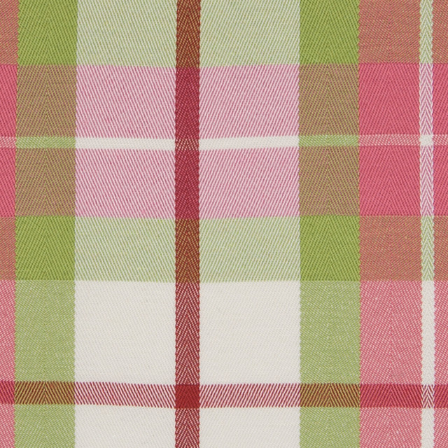 Melon Pink Green Plaid Juvenile Woven Upholstery Fabric Melon Pink Green Plaid Juvenile Woven Upholstery Fabric Contemporary By Kovi Home Decor