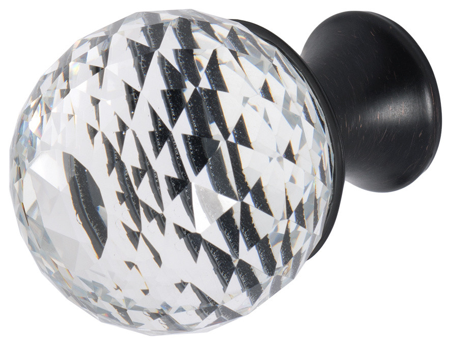 Rondure Knob, Oil Rubbed Bronze, Crystal: Clear
