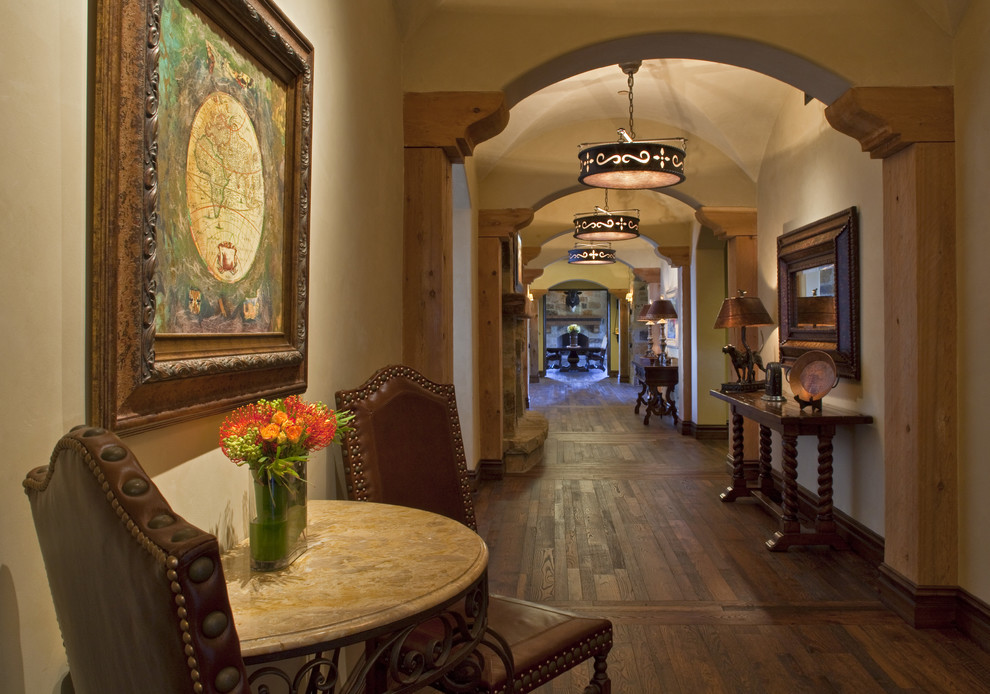 Inspiration for a rustic hallway remodel in Austin