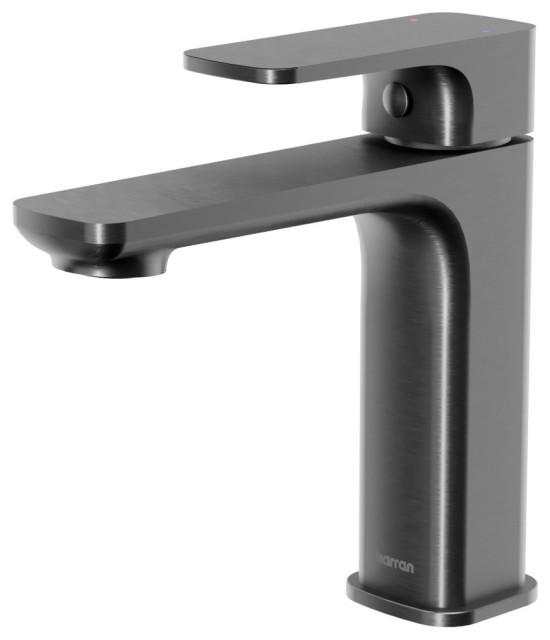 Karran 1-Handle 1-Hole Bathroom Faucet With Pop-up Drain, Gunmetal Grey