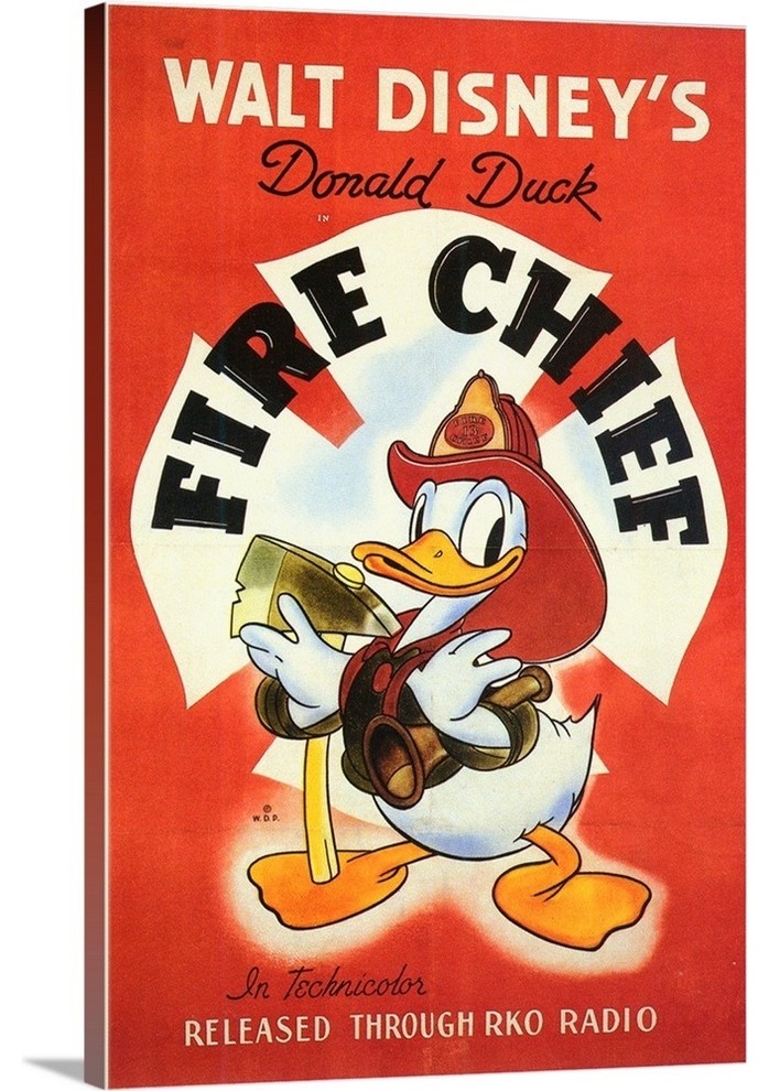 "Fire Chief (1940)" Wrapped Canvas Art Print, 12"x18"x1.5"