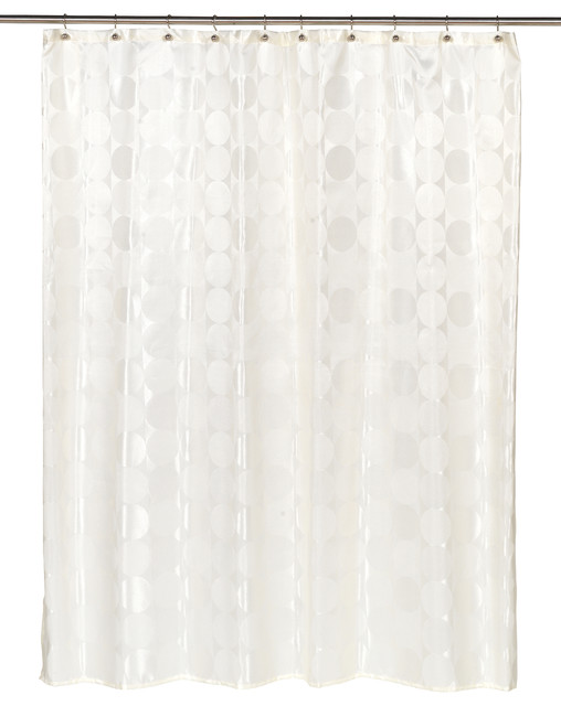 Jacquard Circles Fabric Shower Curtain Contemporary Jacquard Circles Fabric Shower Curtain In Ivory
