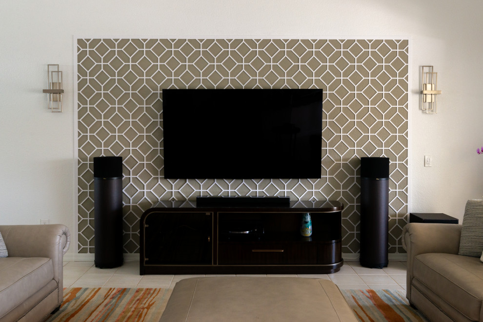 Home design - large transitional home design idea