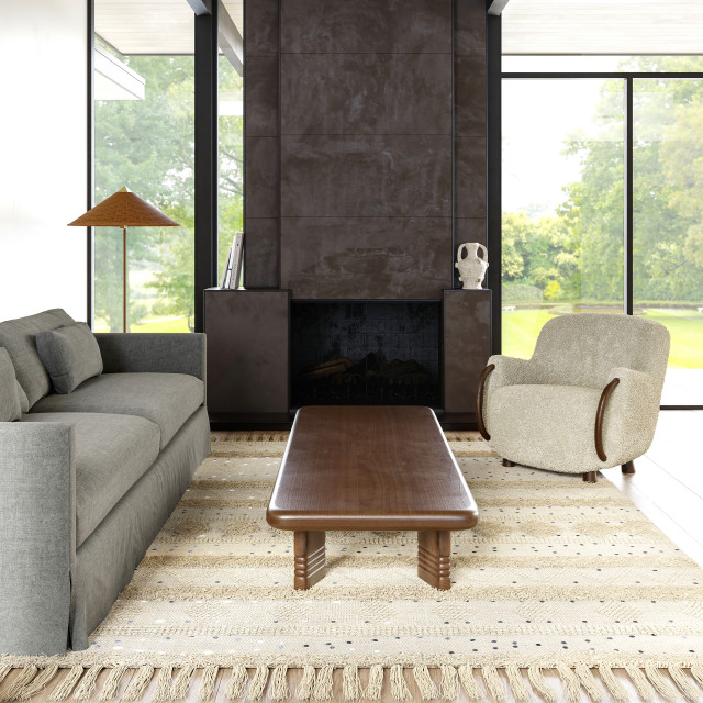 Arvin Olano x RugsUSA Chandy Textured Wool Rug, 6'x9'Oval