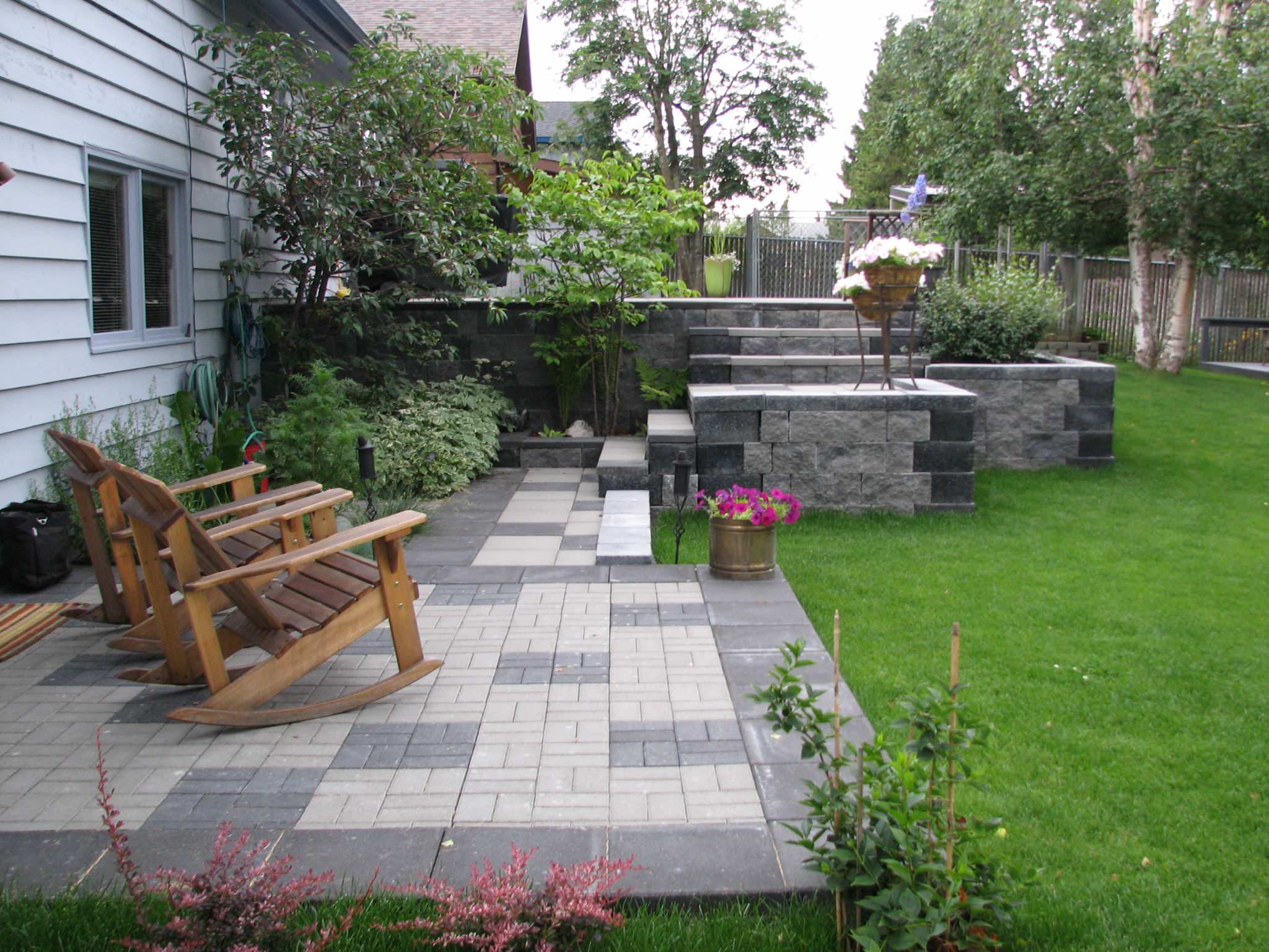 backyard precast concrete stone terraces