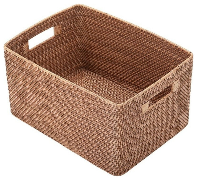 Laguna Rectangular Rattan Storage Basket Tropical Baskets Other By Kouboo