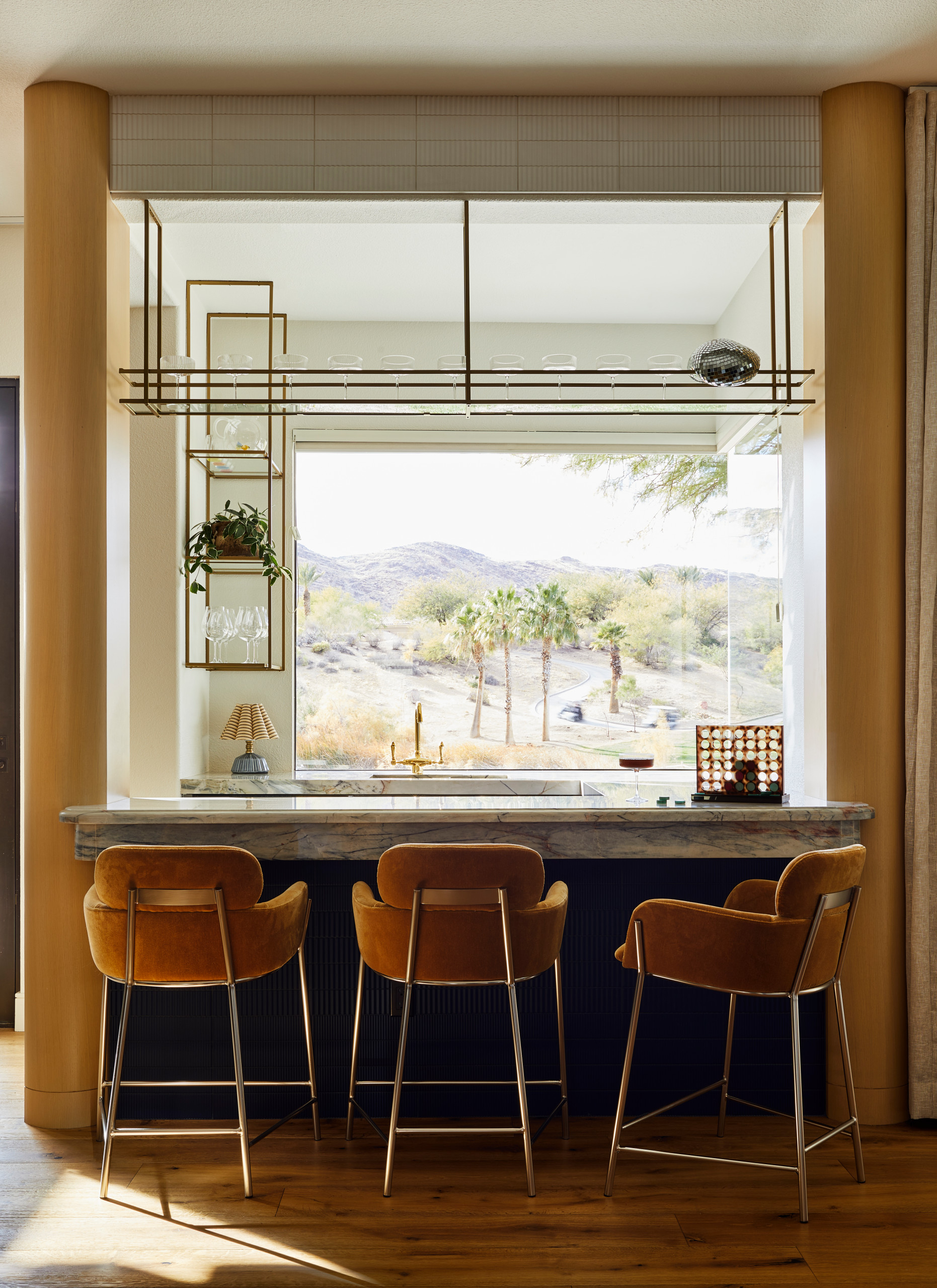 70's Inspired Fireplace and Bar