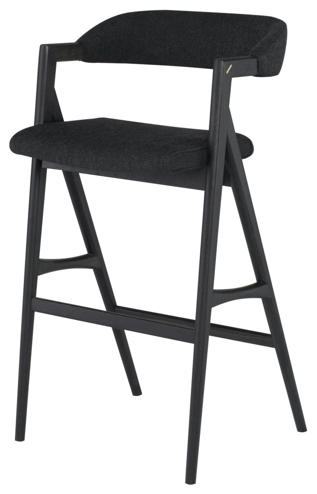 Anita Activated Charcoal Fabric Bar Stool Transitional Bar Stools