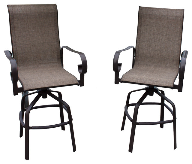 Bar Height Patio Stools Set Of 2, Outdoor Counter Height Chairs With Arms