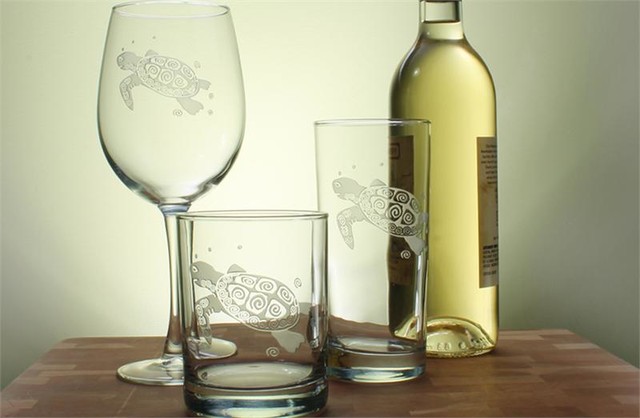 Rolf Glass Etched Sea Turtle Collection