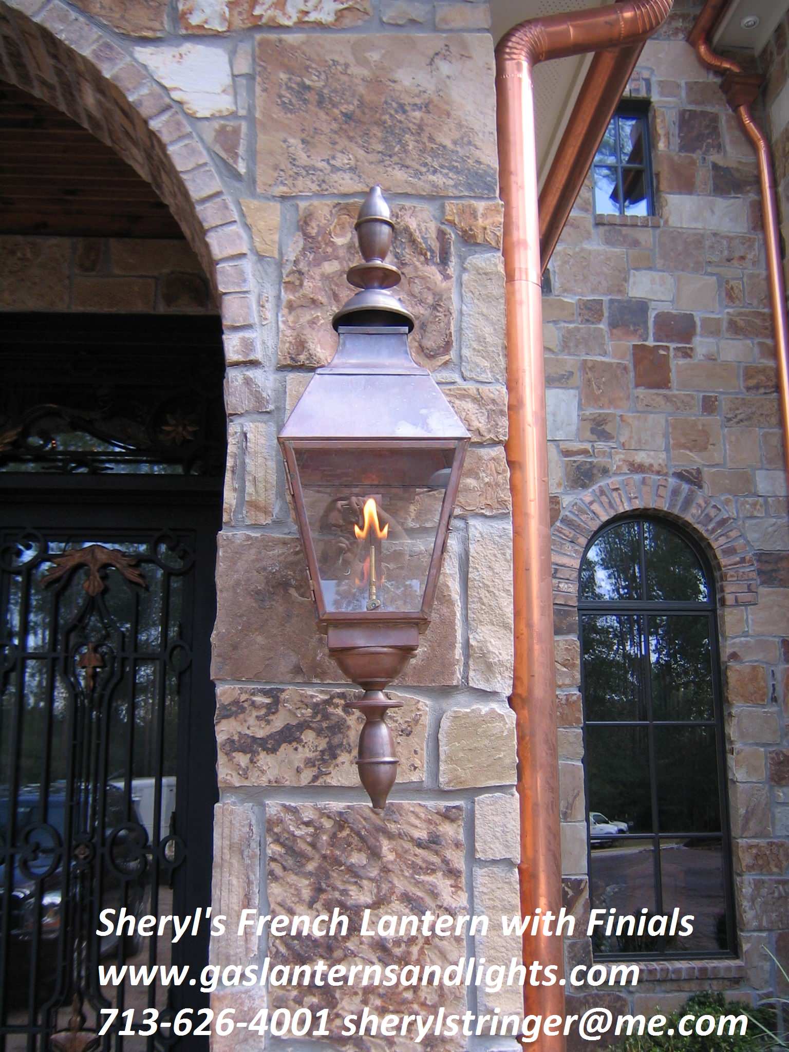 Sheryl's French Gas Lantern with Fnials